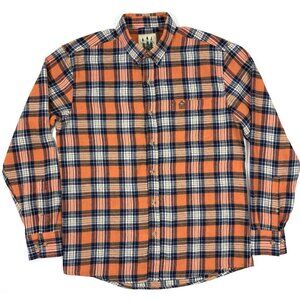 Kiel James Patrick Cozy Cabin Flannel Mens Shirt Sz Medium Button Down Cotton